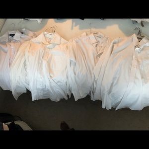 Lot of 12 white dress men's shirts size 16 - 34